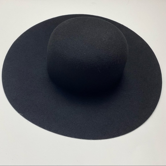 American Apparel One Size 100% Wool Black Wide Brim Hat